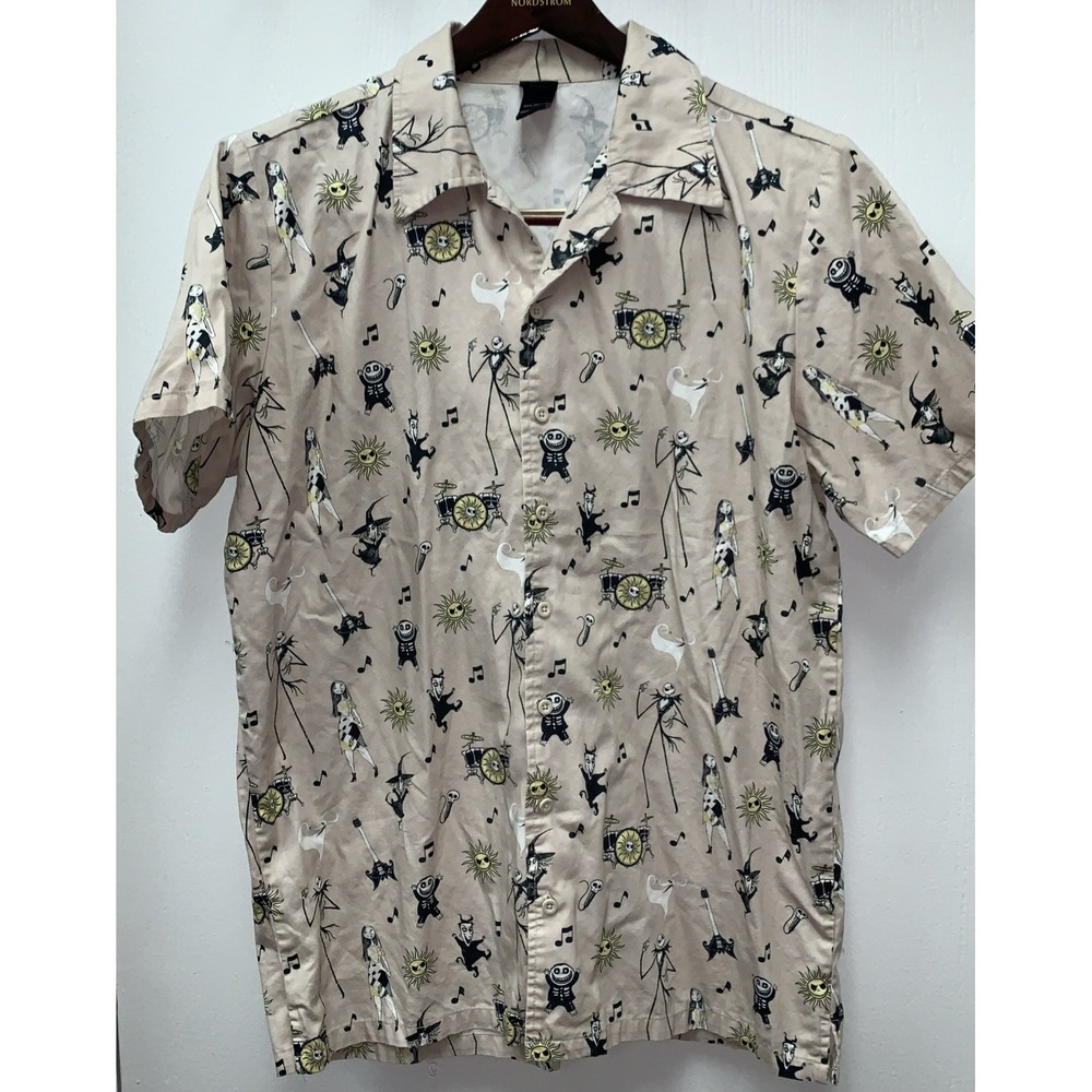 Nightmare Before Christmas Summer Fear Fest Button‎ Up Shirt Size Large
